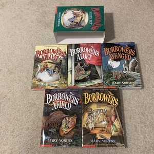 Lote de 5 libros de novelas de bolsillo Mary Norton Scholastic en caja The Borrowers - Imagen 1 de 12
