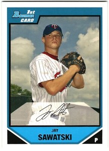 2007 Bowman Draft Picks Jay Sawatski 1st Rookie Minnesota Twins #BP76