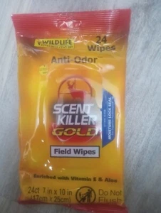 Scent Killer Gold Field Wipes, 24 Count FREE SHIPPING - Picture 1 of 2