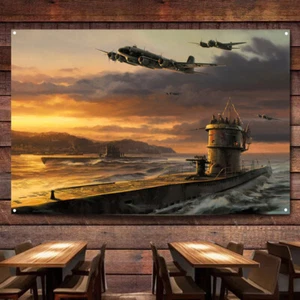 US Navy Seawolf-class Submarine Print Art Flag Military Art Posters Wall Decor - Picture 1 of 5