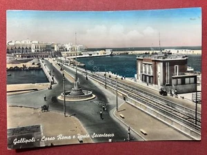 Cartolina - Gallipoli ( Lecce ) - Corso Roma e Ponte Secentesco 1957 - Picture 1 of 2