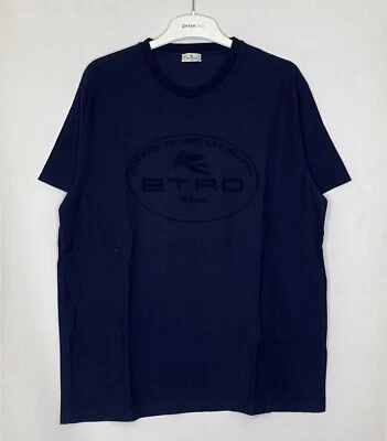 ETRO T-SHIRT MENS BIG LOGO SHORT SLEEVE TEE CASUAL SIZE XL Foto 1 de 4