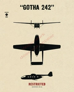 WWII German Gotha Go 242 Transport Glider Aircraft Recognition Poster V-1 - Bild 1 von 7