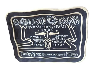 Exposition De Paris 1900 Plate Blue White Catchall Trinket Candy Dish Jewelry  - Picture 1 of 4