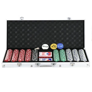 2 Cards 11.5 Gram 500 Chips Poker Chip Set Holdem Cards Game w/Aluminum Case - Picture 1 of 9