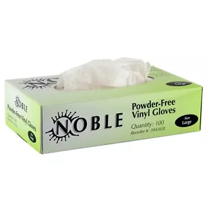 Guantes de vinilo desechables grandes sin polvo Noble Products para servicio de alimentos - Imagen 1 de 4