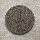 Hungary 1881 coin - 1 Krajczar