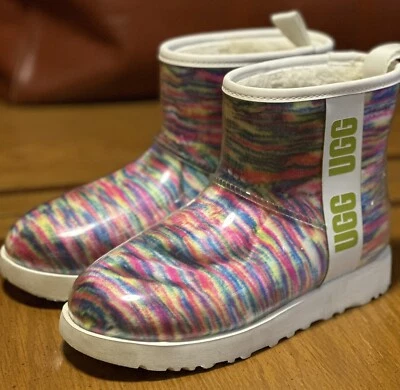 UGG Mujer Clásico Transparente Mini Pixelate Botas Impermeables Multicolor Talla 7 Foto 1 de 4