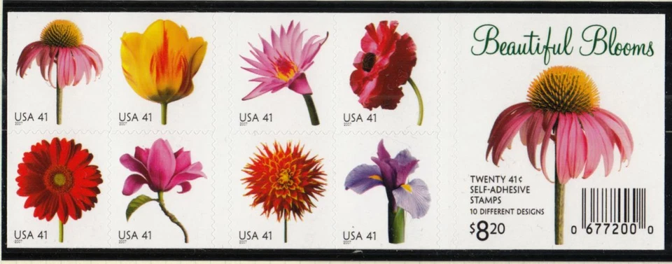 2007 Flowers Blooms Sc 4185a booklet pane of 20 41c plate number V1111 - Image 1 of 1