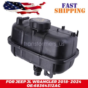 FITS Jeep JL Wrangler 2018- 24 68364312AC Engine Coolant Reservoir Tank with Cap - Picture 1 of 9