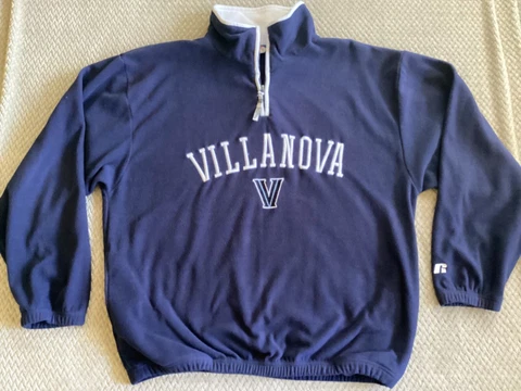 Villanova Wildcats Russell Athletic Embroidered Fleece Pullover Jacket XL Cover