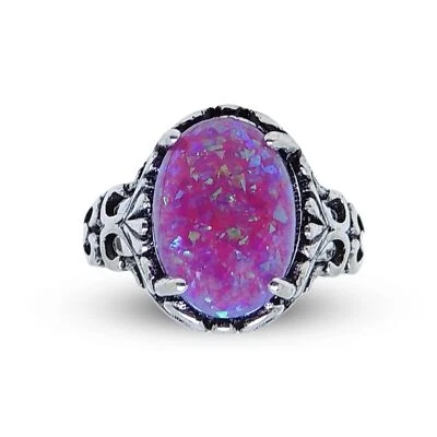 Сахара заявление кольцо овальный розовый огонь опал женщин имбирь Lyne коллекции - Изображение 1 из 4