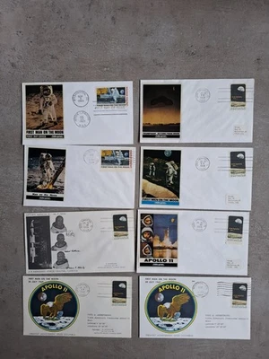 8 Ersttagsbriefe, NASA Apollo 11 von 1969, Mondlandung, Neil Armstrong,  - Bild 1 von 4