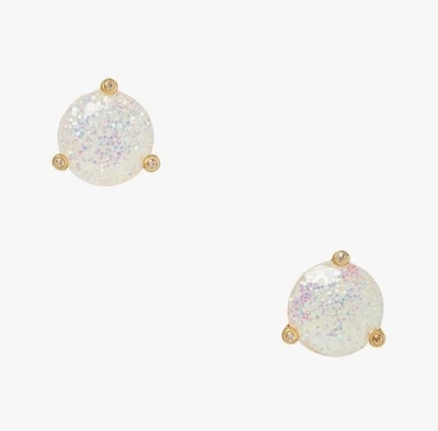Kate Spade Earrings Rise & Shine Glitter Stud Pearl Opal Opaque Round - Image 1 of 4