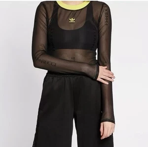 Brandneu mit Etikett Adidas X Fiorucci sexy aktiv transparentes Langarmshirt, Größe XS (fällt klein aus) - Bild 1 von 8