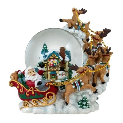 Globo de nieve musical de Papá Noel con reno 120 mm - Caja de música de San Francisco Foto 1 de 3