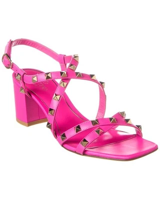 Sandalia de cuero para mujer Valentino Rockstud 60 rosa 36 Foto 1 de 4