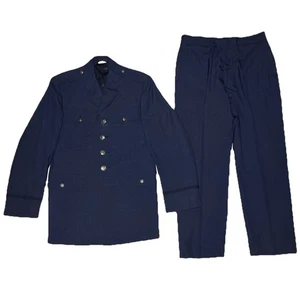Uniforme de Hombres USAF Poli Lana Tropical 39 R 34x32 Pantalones Azul Uniforme de la Fuerza Aérea - Imagen 1 de 13