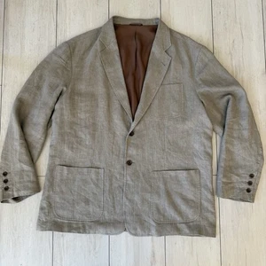 Tommy Bahama Herren Blazer 100% Leinen Zwei Knopf Beige Größe XL Sport Mantel Gefüttert - Bild 1 von 12