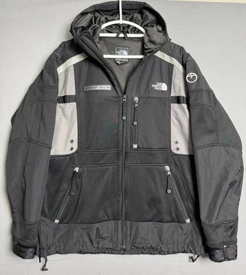Vintage North Face Steep Tech Ski Jacket Mens Large L Black Gray Hooded Vented - Image 1 of 4