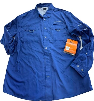 Camisa de Pesca Field And Stream Para Hombres Latitud Tejida Grande Azul Nueva Manga Larga Foto 1 de 4