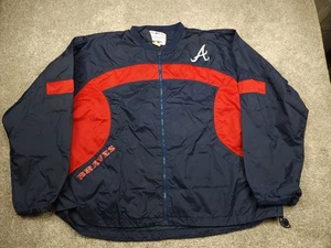 Giacca Atlanta Braves vintage uomo extra large blu logo classico leggera - Foto 1 di 16
