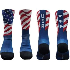 Reebok Women OT Crossfit Amerian Flag Printed Socks BG8667 NEW - Picture 1 of 3