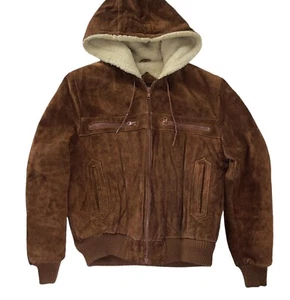 Montgomery Ward 42 Coat Suede Leather Sherpa Lined Jacket Shearling Marlboro Man - Picture 1 of 8