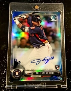 Yulieski Gurriel 2017 Bowman Chrome Rookie Auto RC Blue Refractor - Picture 1 of 2