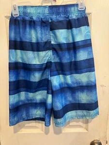 Under Armour Youth Boy L 14/16-Swim Trunks Patterned Logo DRAWSTRING Blue - Picture 1 of 5