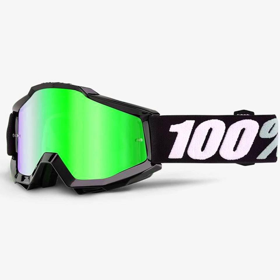 2018 100% Percent ACCURI Motocross MX Gafas Negro Tornado Verde Espejo/Claro - Imagen 1 de 1
