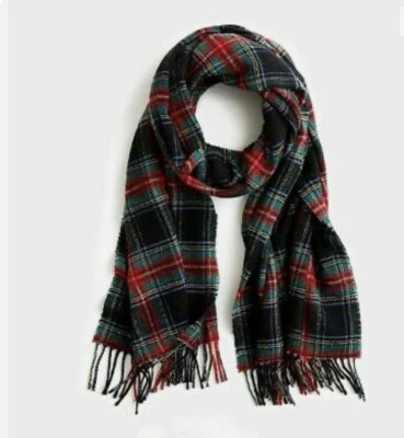 J.Crew Bufanda Mezcla Lana a Cuadros, Negro Multi, Nuevo con Etiquetas Foto 1 de 4