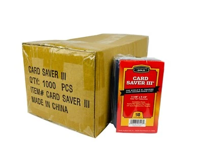 CARDBOARD GOLD 1000 Card Saver III 3 Tall/ Widevision/ Gameday Trading Card Semi Rigid Holders