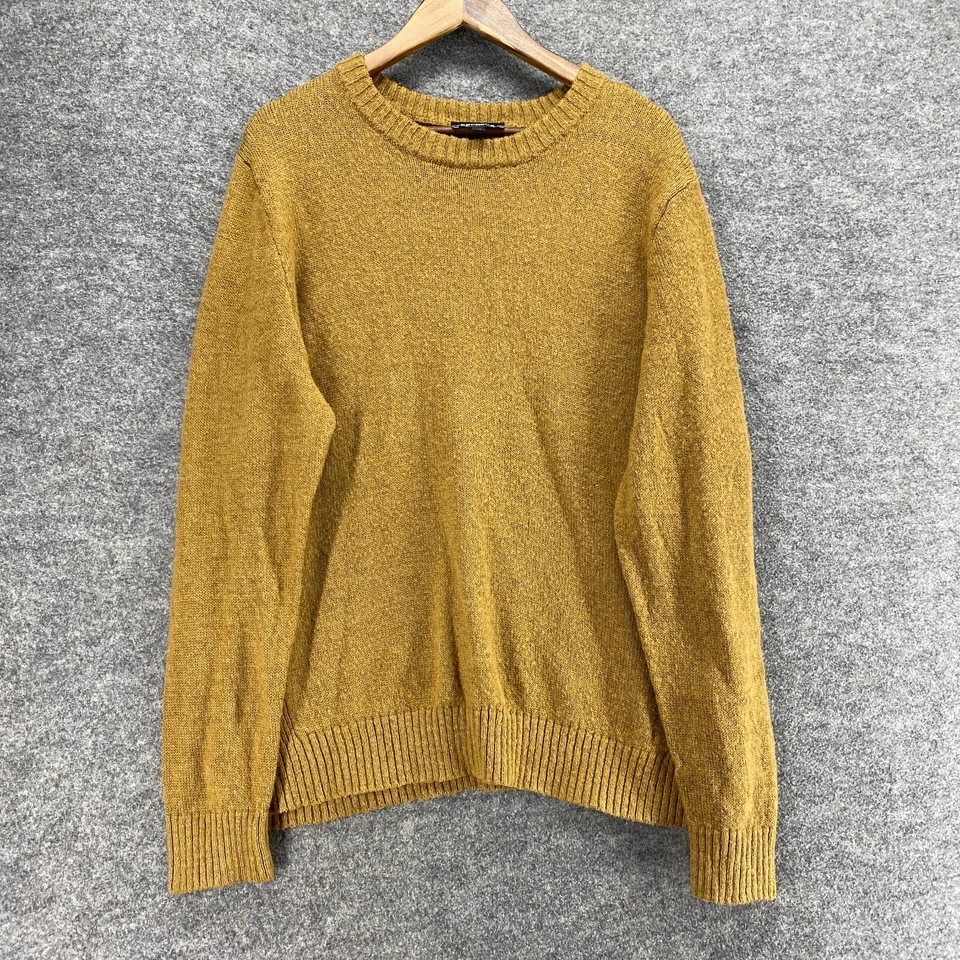 Express Sweater Pullover Men XL Brown Knit Crew Neck Long Sleeve Regular Fit - Image 1 of 4