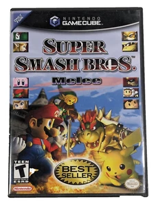 Super Smash Bros Melee (Nintendo GameCube, 2001) Case Manual Disc Authentic - Picture 1 of 4