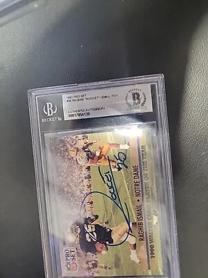 1991 PRO SET RAGHIB ROCKET ISMAIL RC SIGNED NOTRE DAME AUTO BAS AUTOGRAPH CARD  - Image 1 of 3