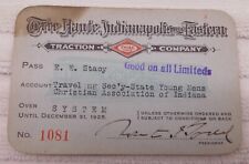 1925 Terre Haute Indianapolis & Eastern Traction Co. Railroad Annual Pass #1081