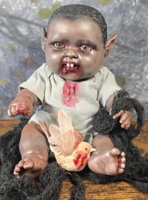 OOAK Baby Vampire Realistic Looking Alternative Posable Creepy Horror Doll ART - Image 1 of 4
