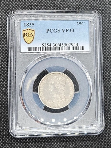 1835 Capped Bust Quarter | PCGS VF30 Cover