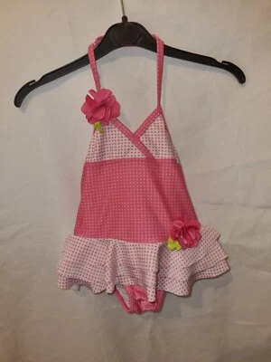 Gorgeous Pink Polka Dot ABSORBA swimming bathing costume suit age 18 Months  - Image 1 of 2