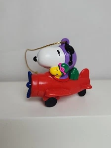 Vtg UFS PEANUTS Snoopy & Woodstock Flying Ace Christmas Tree Ornament 2.5"  - Picture 1 of 7