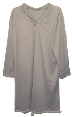 VESTIDO CAFTÁN 2 CAPAS Transparente/Tricot Plateado Manga Larga 56 PECHO 42 Largo 2X-3X ** Foto 1 de 4