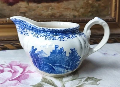 ANCIEN POT À LAIT CRÈME VILLEROY ET BOCH SAAR BURGENLAND BLEU  - Photo 1/4