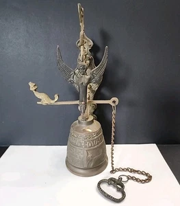 Campana ornata vintage monastero ottone da parete Vocem Meam Audit, altezza 14" (KO) - Foto 1 di 8