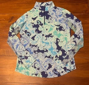 Ibkul Pascha Navy Long Sleeve Mock Neck Top Womens Size XS - Picture 1 of 9