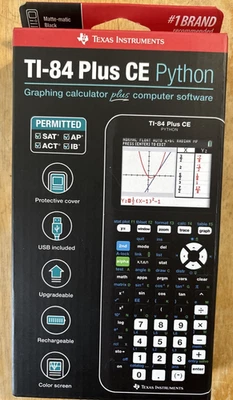 Texas Instruments TI-84 Plus CE Python Graphing Calculator - Black... FREE S&H! - Image 1 of 2