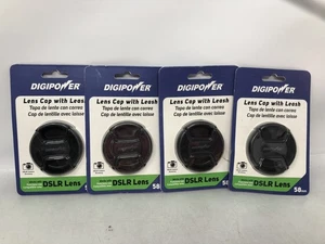 DIGIPOWER 58mm DSLR Objektivdeckel mit Leine 4X, schwarz - Bild 1 von 5