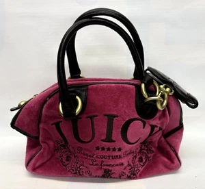 Juicy Couture Satchel Style "Love" Handle Top Purse EUC 10" Width Velour Y2K - Picture 1 of 6