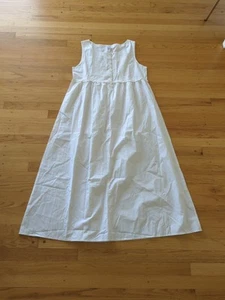 Lands End Nachthemd weiß Baumwolle lang Prärie Cottage Core Damen L - M26 - Bild 1 von 8