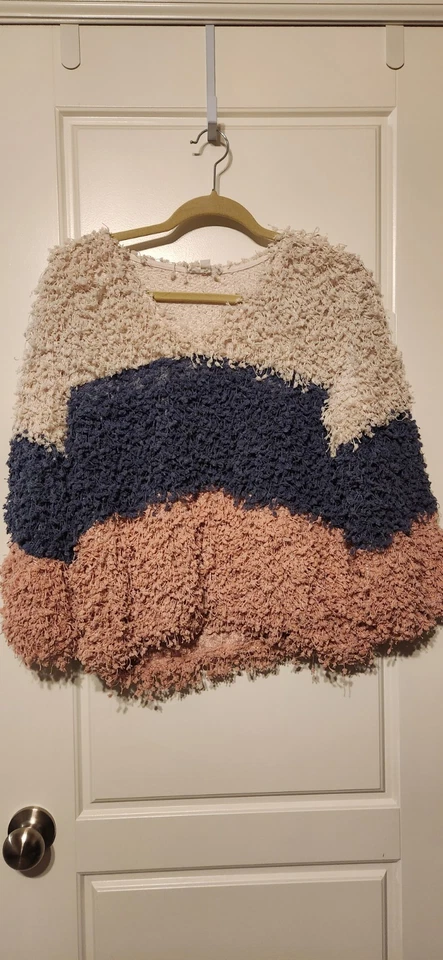 Suéter Peludo Super Divertido - Azul Pimienta Talla Pequeña - Azul Rosa Manga Larga Foto 1 de 4